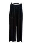 画像1: 【mustang alley×URU】Cotton Waffle Thermal Pants(別注BK/別注ブラック)