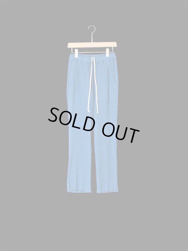 画像1: 【URU】Cotton Waffle Thermal Pants(Blue/ ブルー)