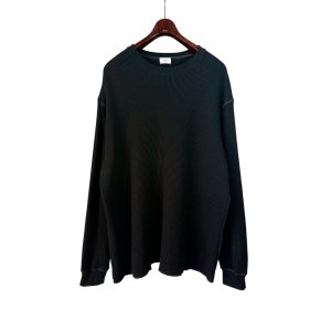 画像: 【URU】Cotton Waffle Thermal Crew(別注BK/別注ブラック)