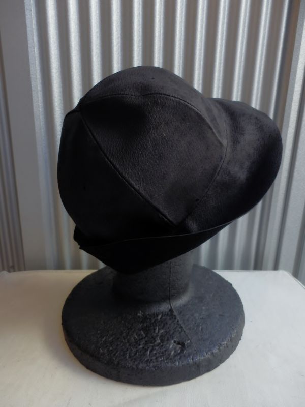 画像: 【HATAE】別注Leather Metro Hat‐ブラック