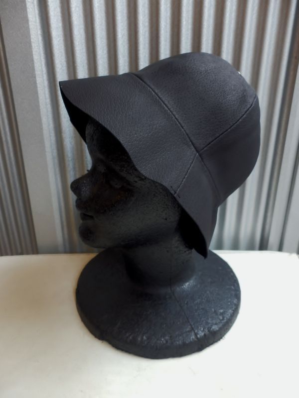 画像: 【HATAE】別注Leather Metro Hat(ハトメ有り)‐ブラック