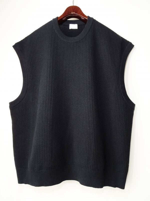 画像: 【mustang alley】×【URU】Over Knit Vest-別注ブラック